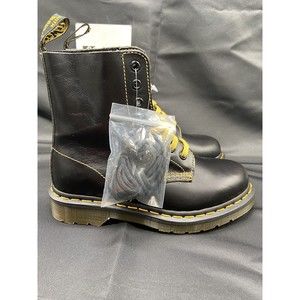 Dr Doc Martens 1460 Pascal Black Leather Lace Up Boots Mens US 4 Wmns US 5 New